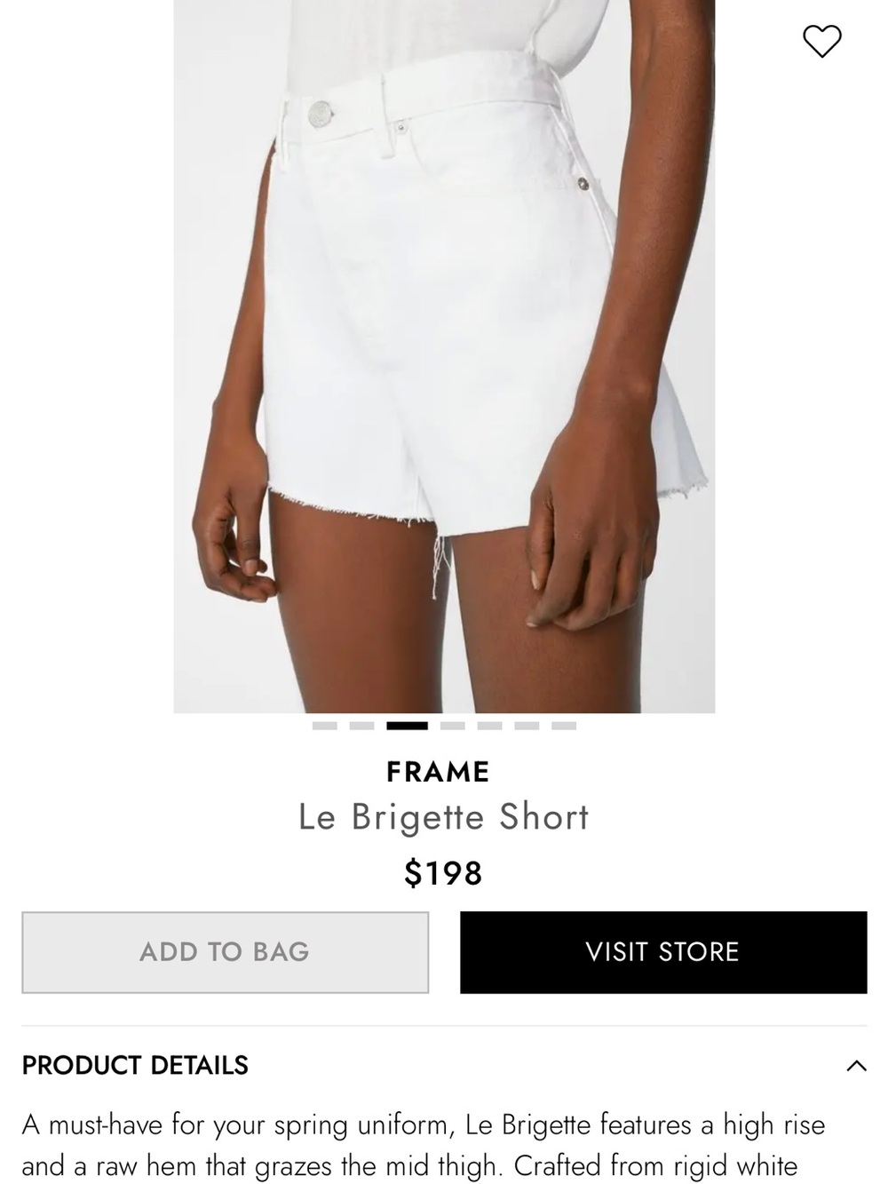 Frame Denim White Frayed Denim Shorts like New sturdy denim